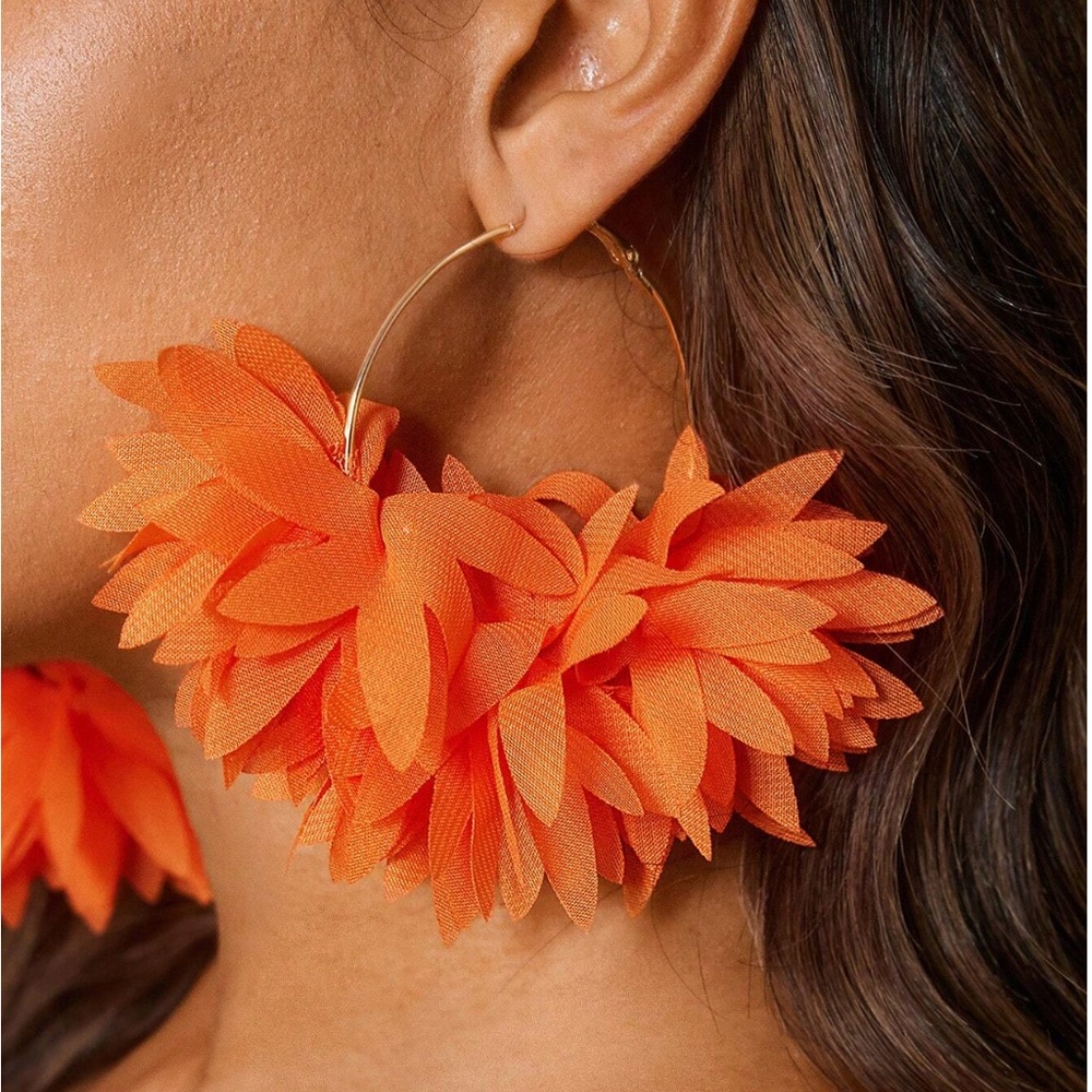 3D floral statement earrings